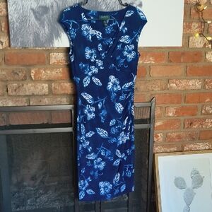Lauren Ralph Lauren Navy Floral Midi Dress
